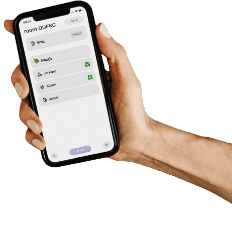 photo of an arm holding a smartphone with a web application open on it